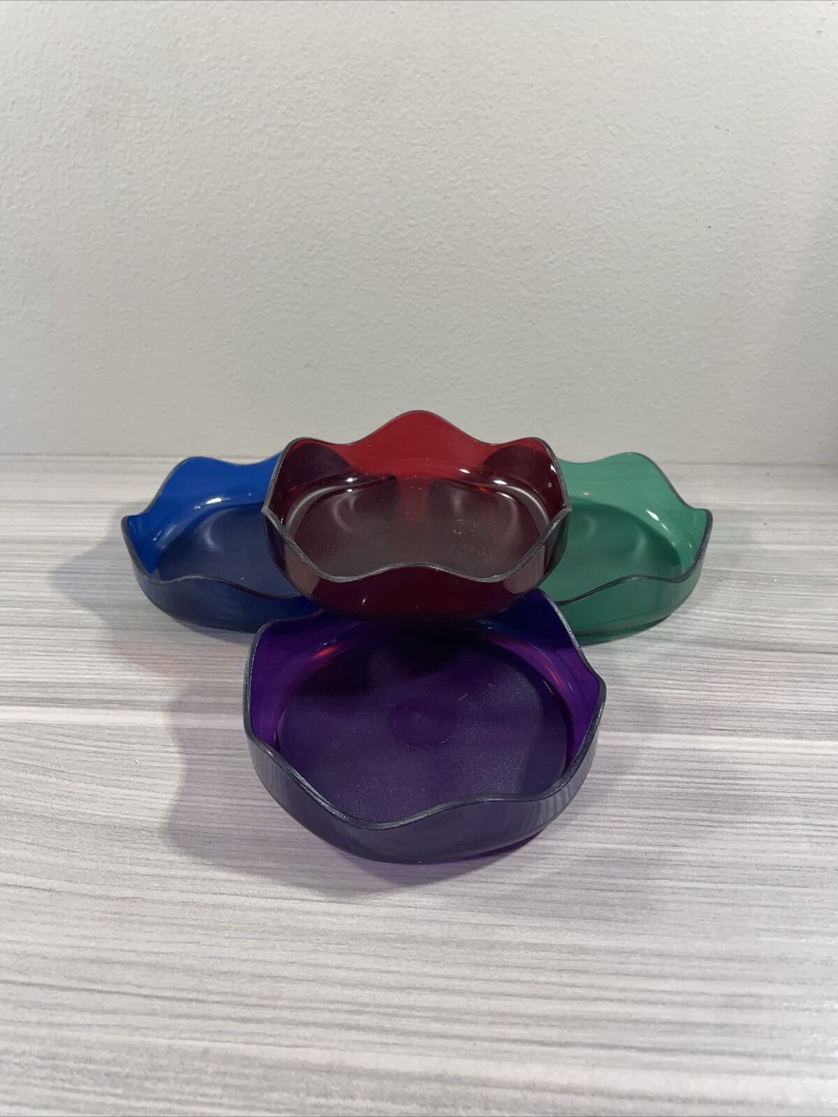 Tupperware Sheerly Elegant Coasters Multicolor Jeweltone Set Of 4 New