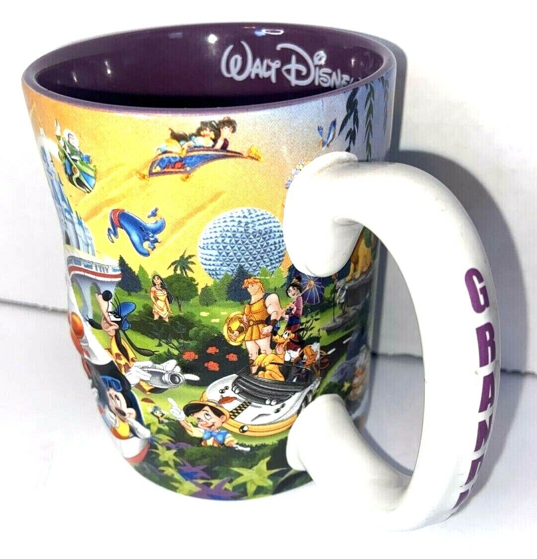 Vintage Walt Disney World Four Parks One World Coffee Mug Grandma 3D NOS