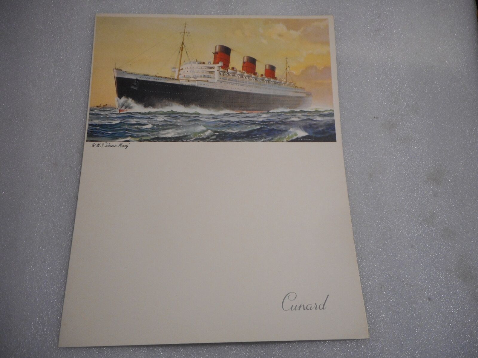 Vintage July 6 1957 Cunard RMS Queen Mary Steampship Gala Dinner Menu
