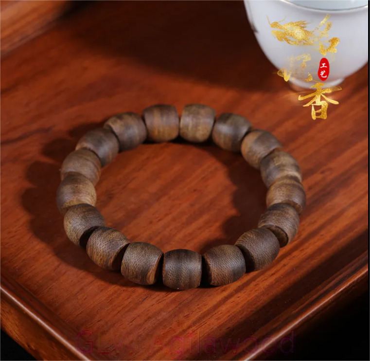 Natural Vietnam Nha Trang 白奇楠沉香 Agarwood Bracelets Buddhist Prayer Beads 