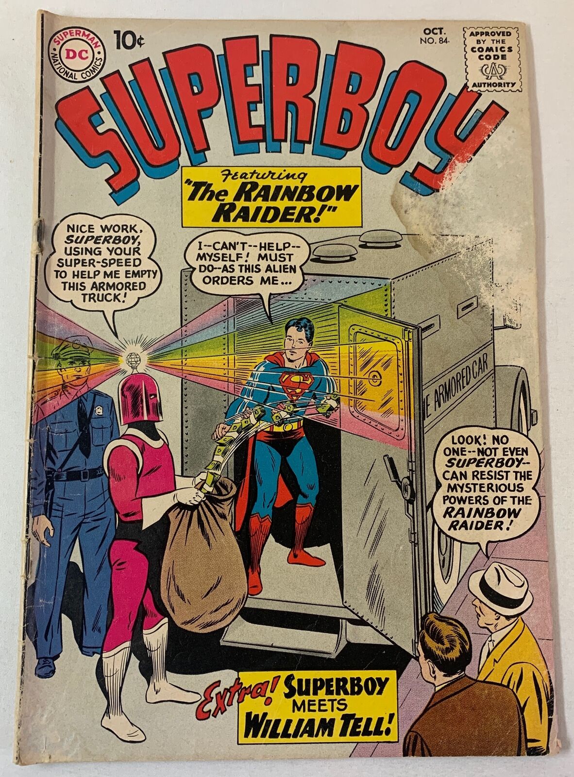 1960 DC Comics SUPERBOY #84 ~ water damage