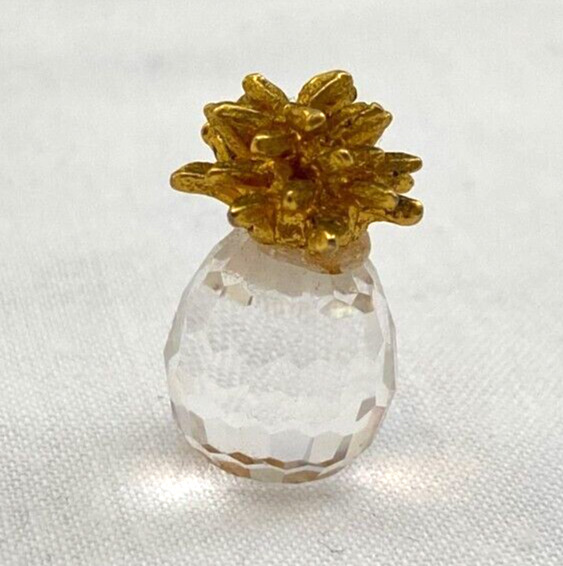 Miniature Pineapple Faceted Crystal Gold Top .75\