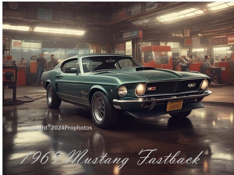 1969 Mustang Fastback Classic Collectors Premium Custom Photo Print 11\