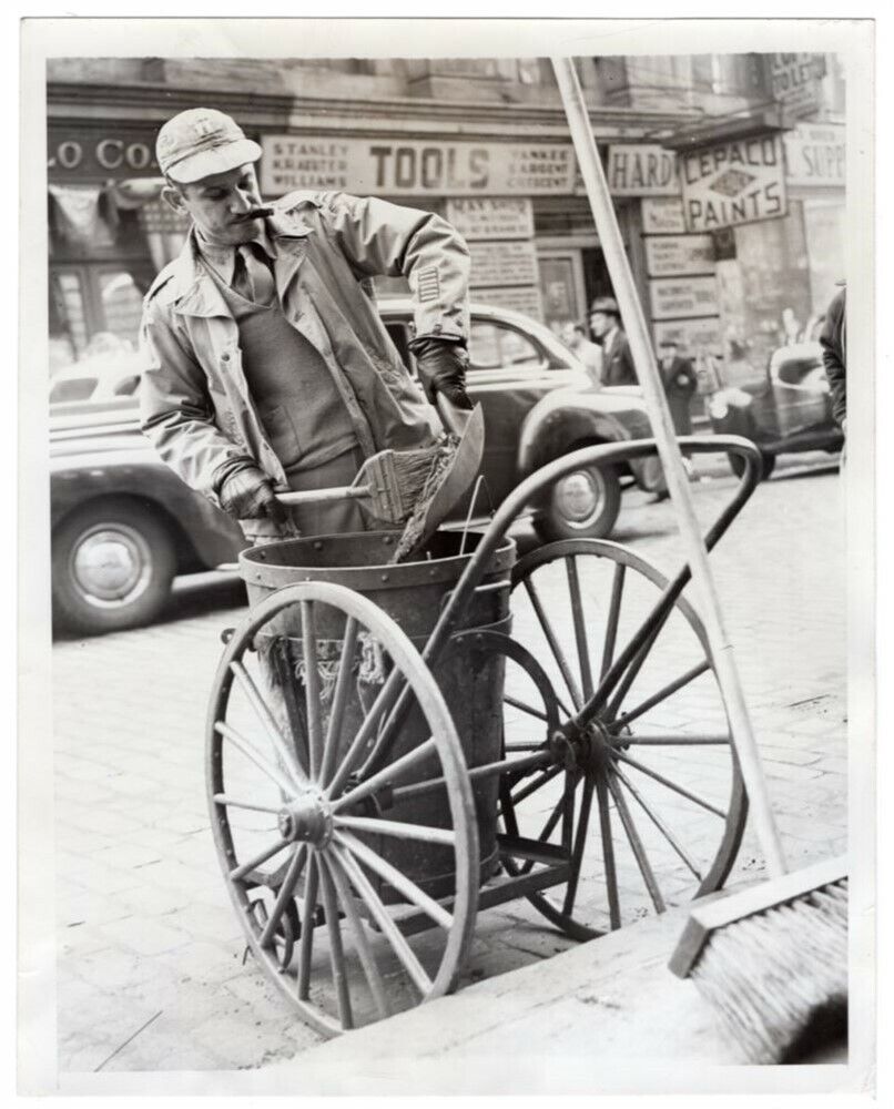 1946 Former Army Captain Cholewinski Now Street Sweeper in New York News Photo