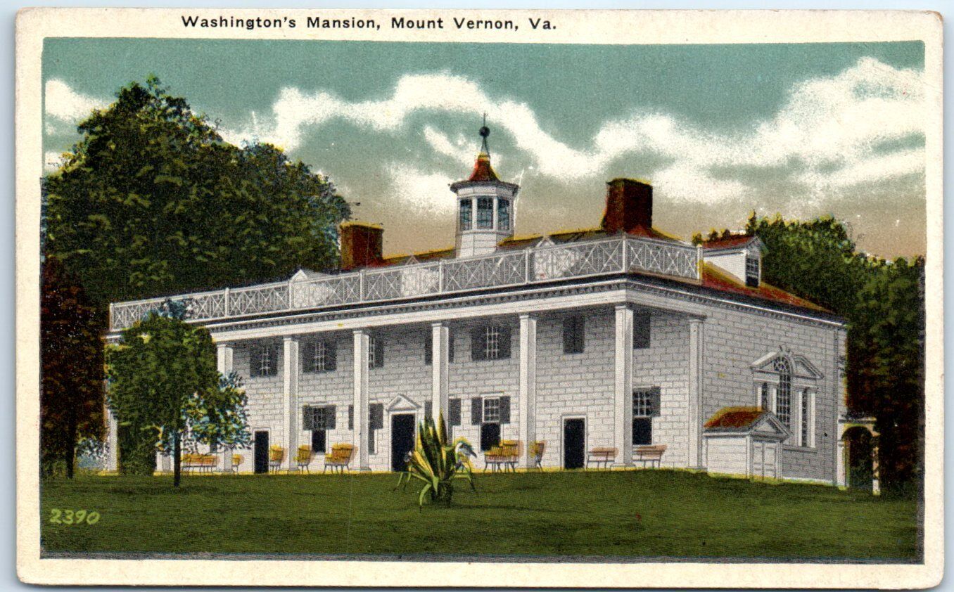 Postcard - Washington's Mansion - Mount Vernon, Virginia