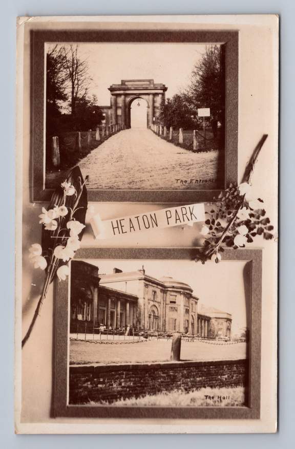 Heaton Park Entrance & Hall RPPC Antique Photo Cover to Philadelphia 1907