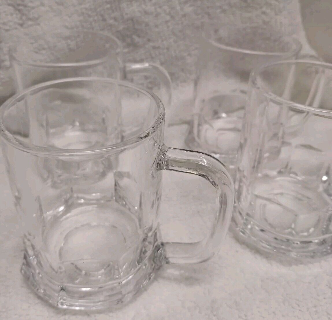 Miniature Glass Beer Mugs. 3in. Clear Glass. New Blinkmax. Set Of 4