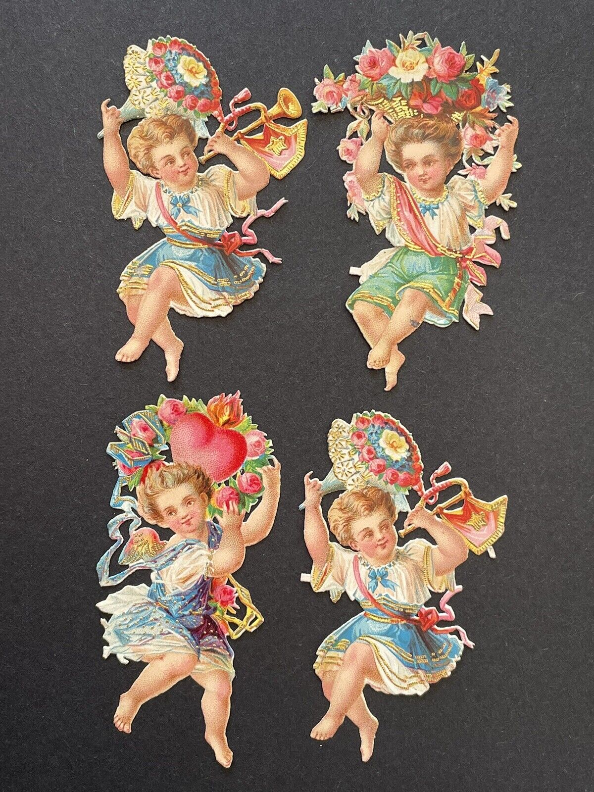 Cutouts / Chromos Antique Characters - Angelots Angels Putti 19th century 2-A-6