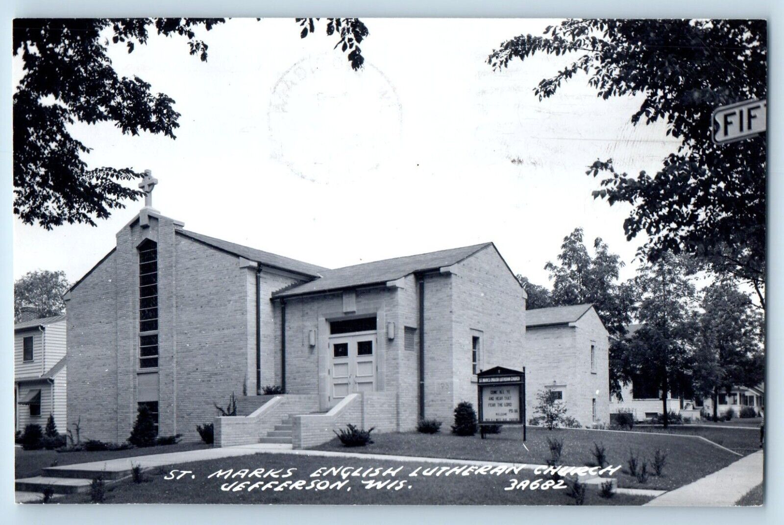 Jefferson Wisconsin WI Postcard RPPC Photo St. Marks English Lutheran Church