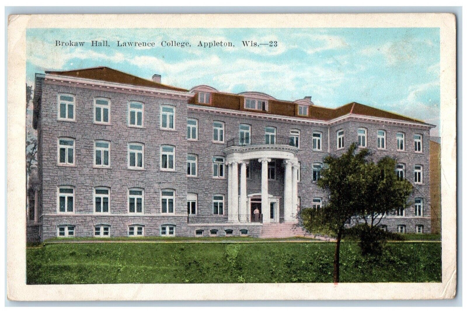 c1910\'s Brokaw Hall Lawrence College Appleton Wisconsin WI Antique Postcard