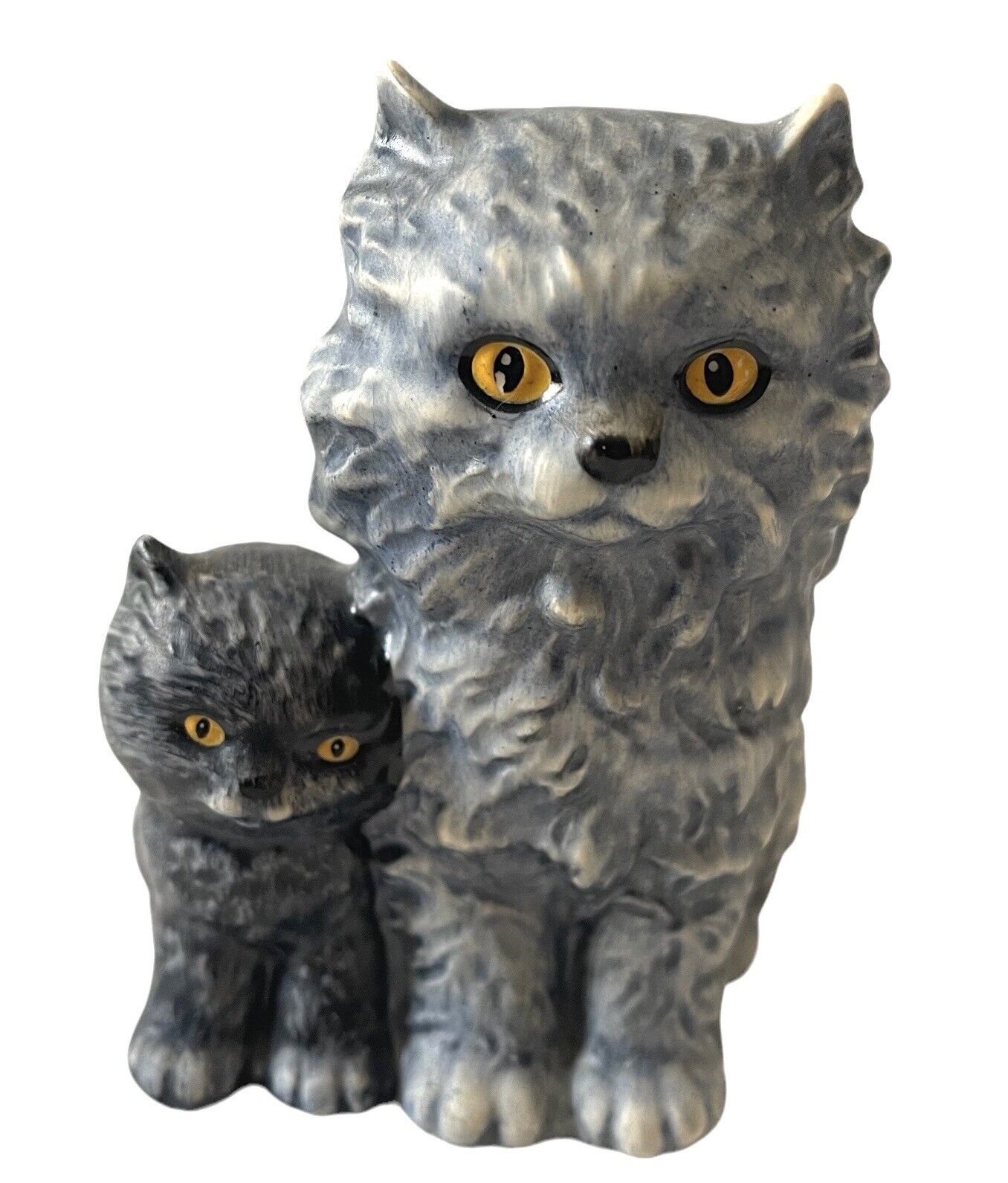 GOEBEL West Germany Cat And Kitten Gray Mom And Baby 5” Porcelain Figurine