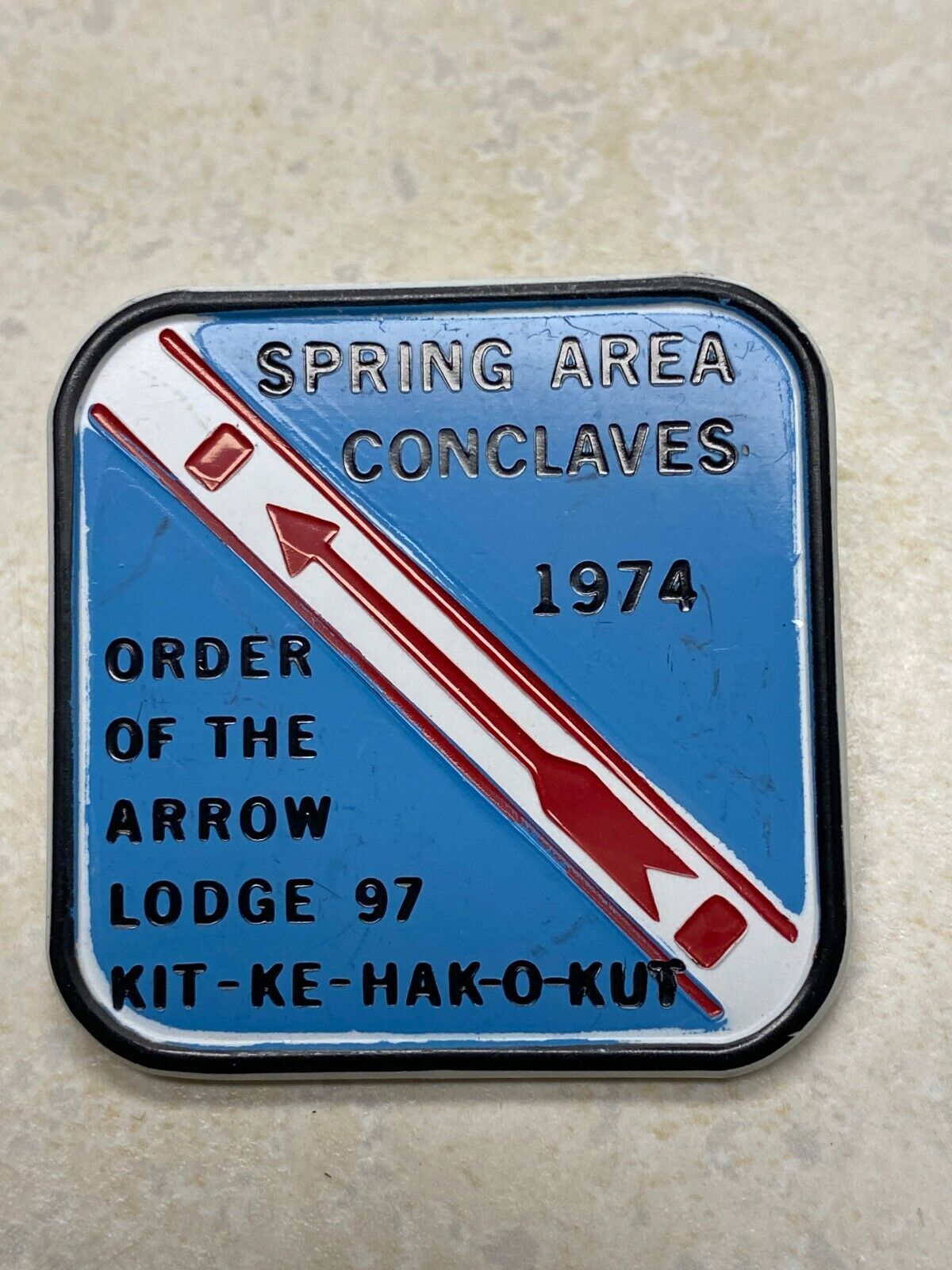 1974 OA Lodge 97 Kit-Ke-Hak-O-Kut Plastic Neckerchief Slide