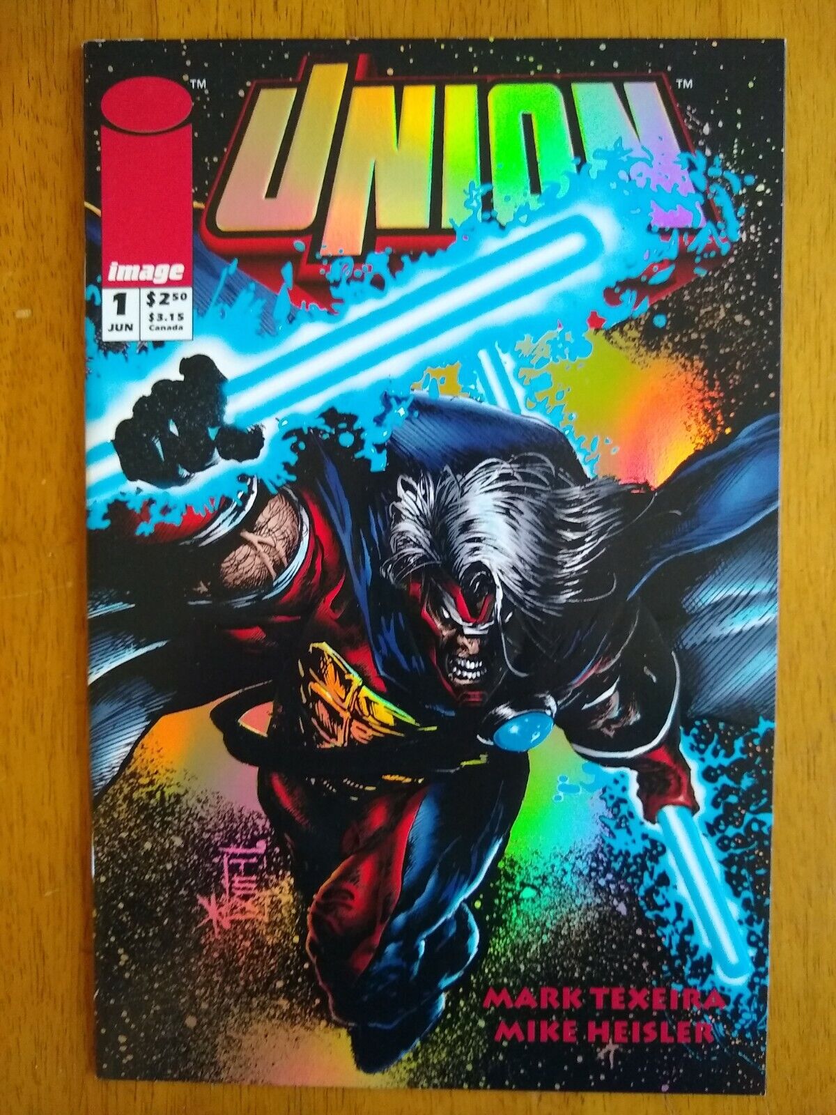 UNION #1 Holo Foil Embossed Front Cover June 1993 Image Comic Book.