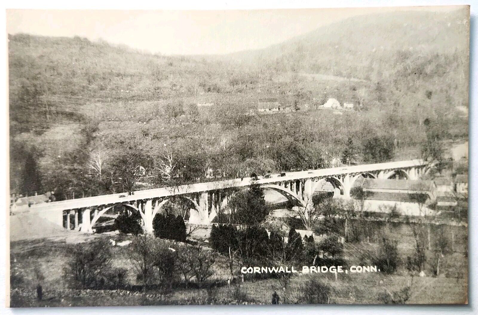 Postcard Cornwall Bridge CT Printed DB UNP Ariel View Early 1900s