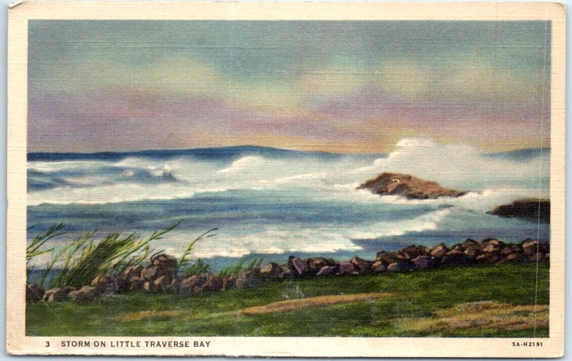Postcard - Storm On Little Traverse Bay - Michigan