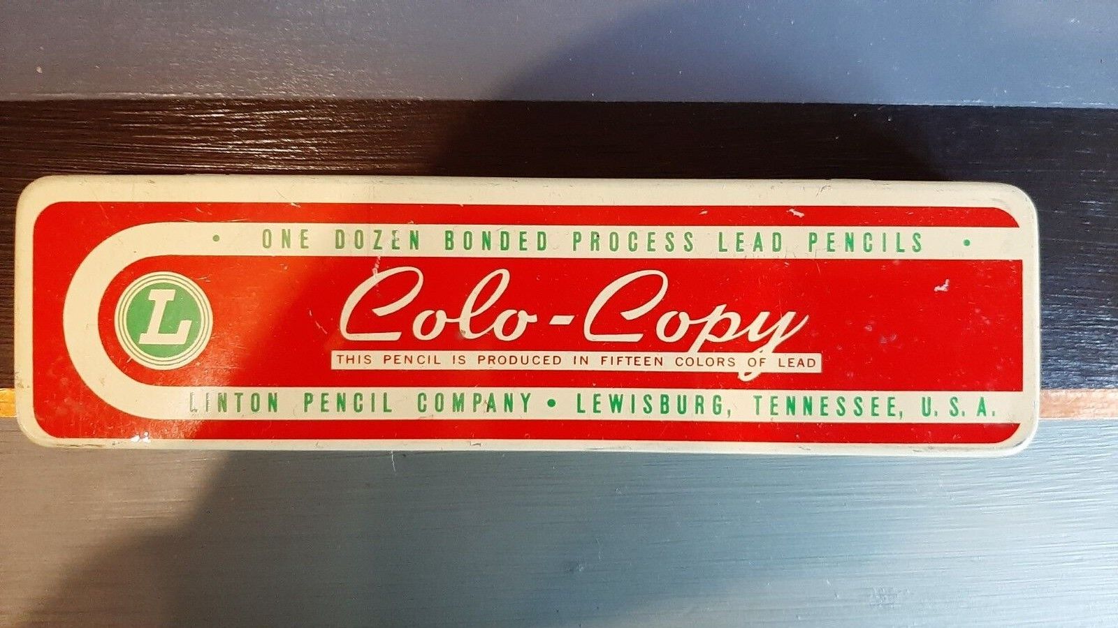 Vintage Linton Pencil Company Colo-Copy Pencil Tin Made in USA 