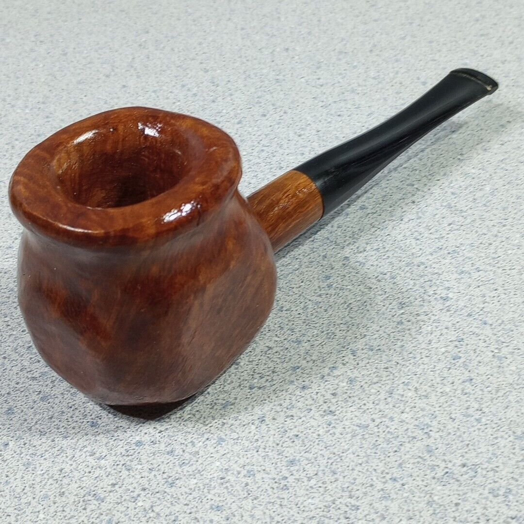 Unique - Giant Bowl Briar Pot Shape Straight Pipe - Unsmoked -