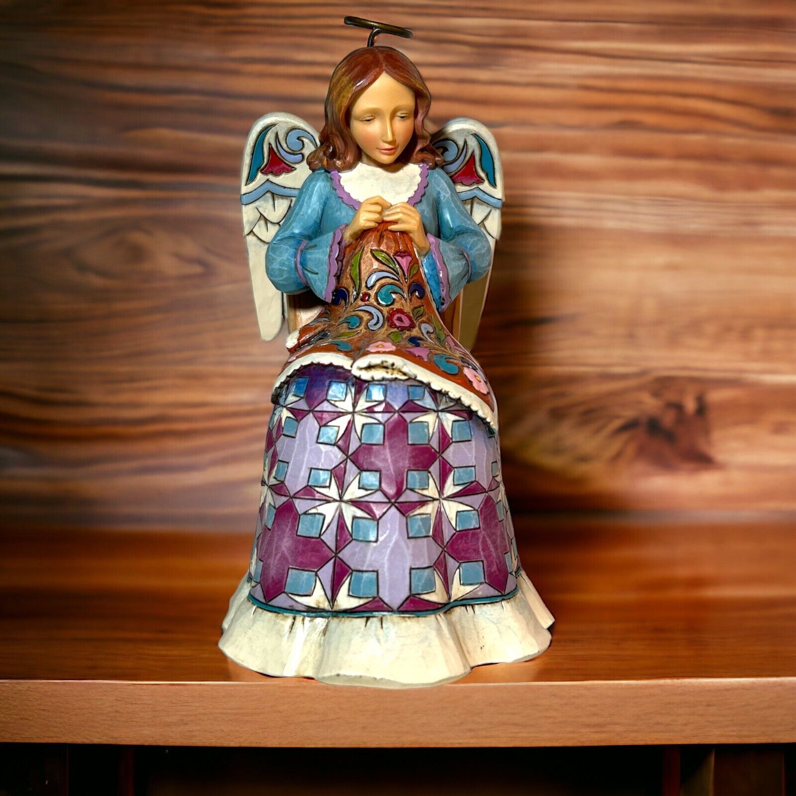 Jim Shore Heartwood Creek Enesco Sew Angelic Figurine 2010 #4020599 No Box