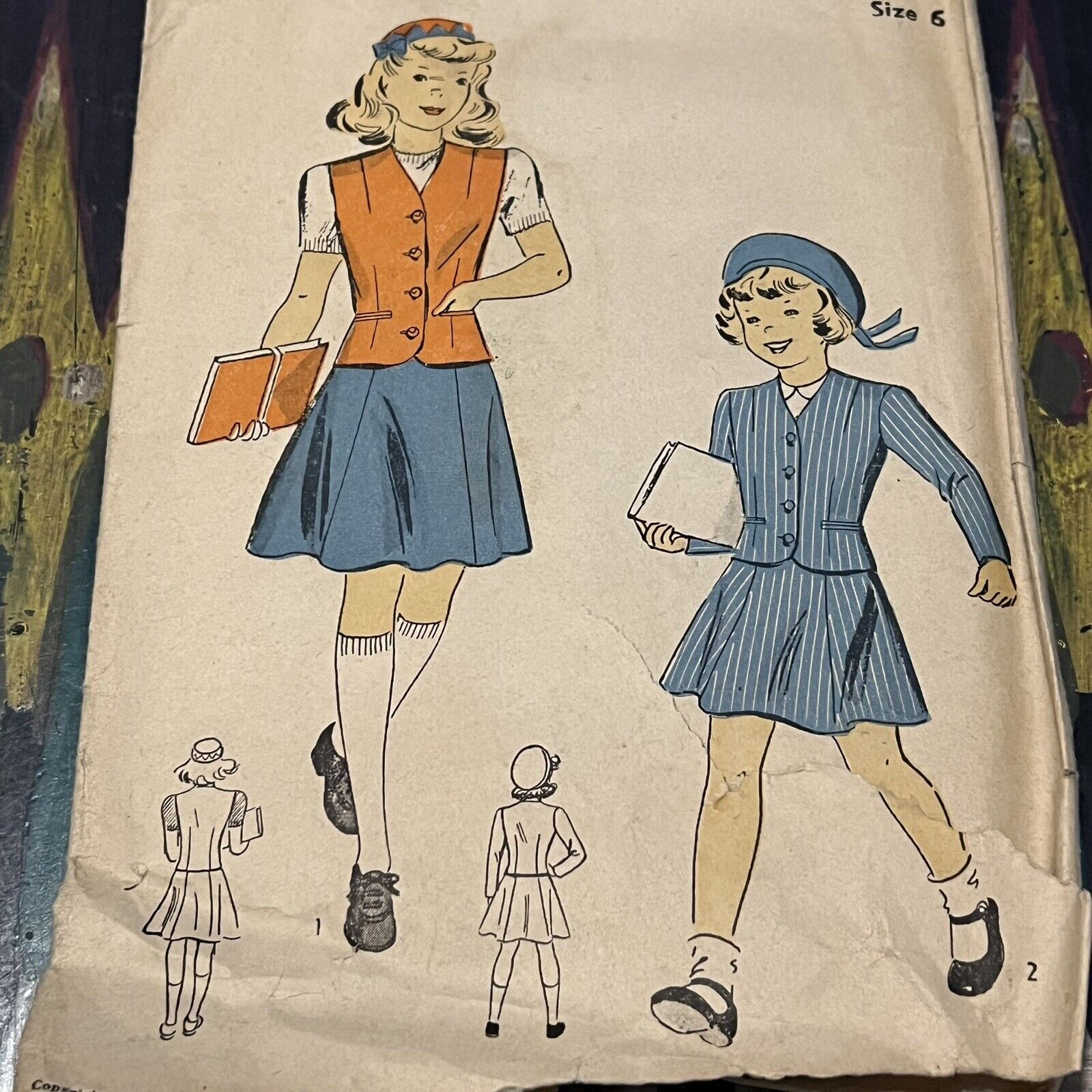 Vintage 1940s Du Barry 5429 Girls Gared Skirt + Fitted Jacket Sewing Pattern 6