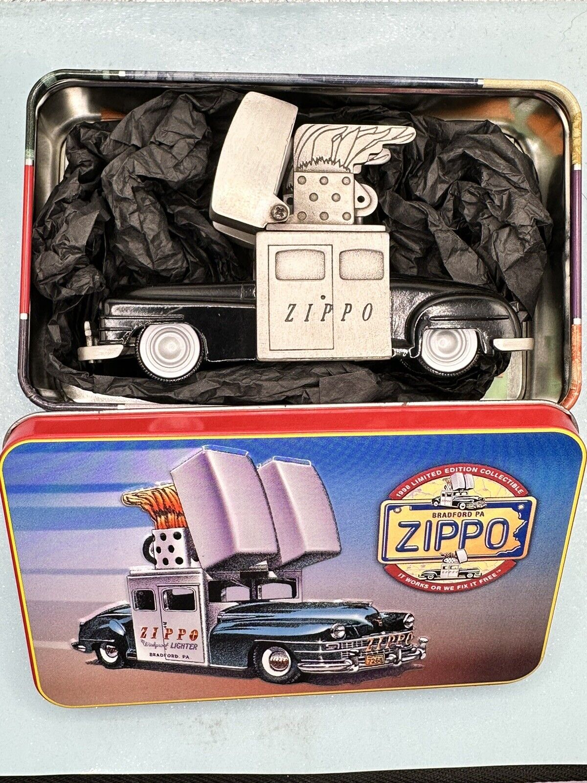 Zippo Diecast Car In Collectible Tin NEW 1997