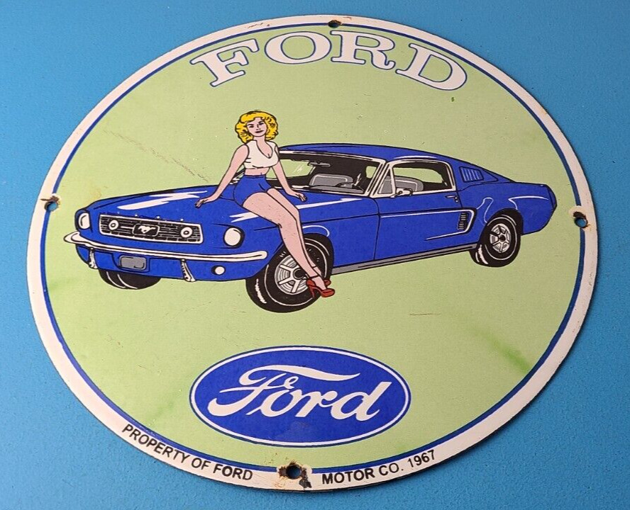 Vintage Ford Sign - Mustang Sign - Ford Automobile Service Station Gas Pump Sign