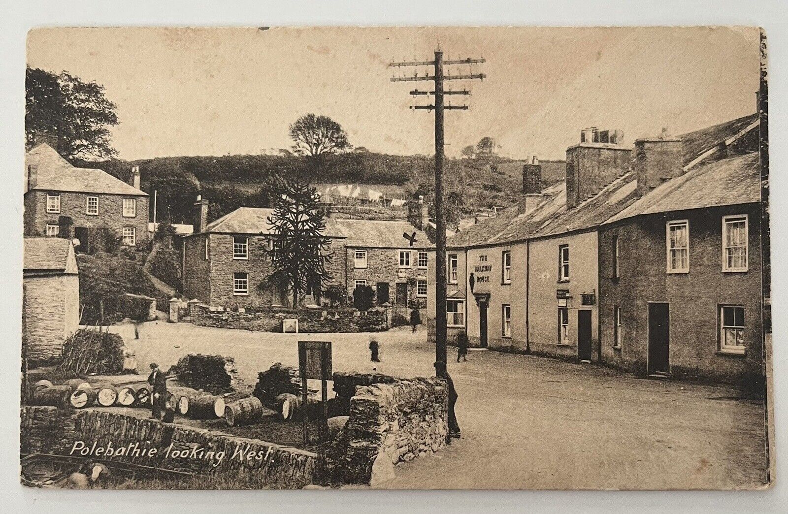 Polebathic, Cornwall c1920s Antique Postcard Looking West RPPC Real Photo
