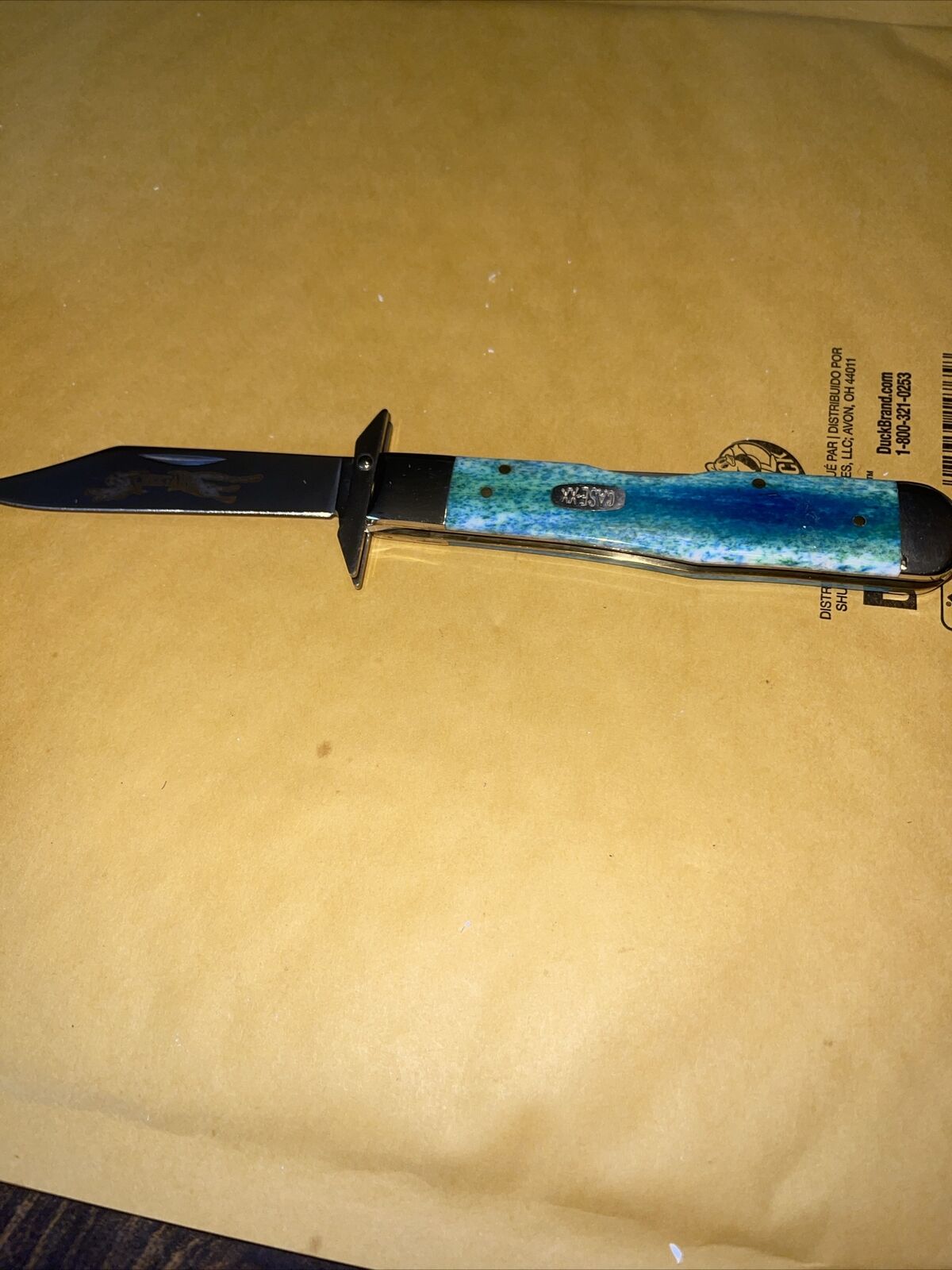 2002 Case 6111 1/2 Cheetah Green Appaloosa Knife With Box ( 157 )
