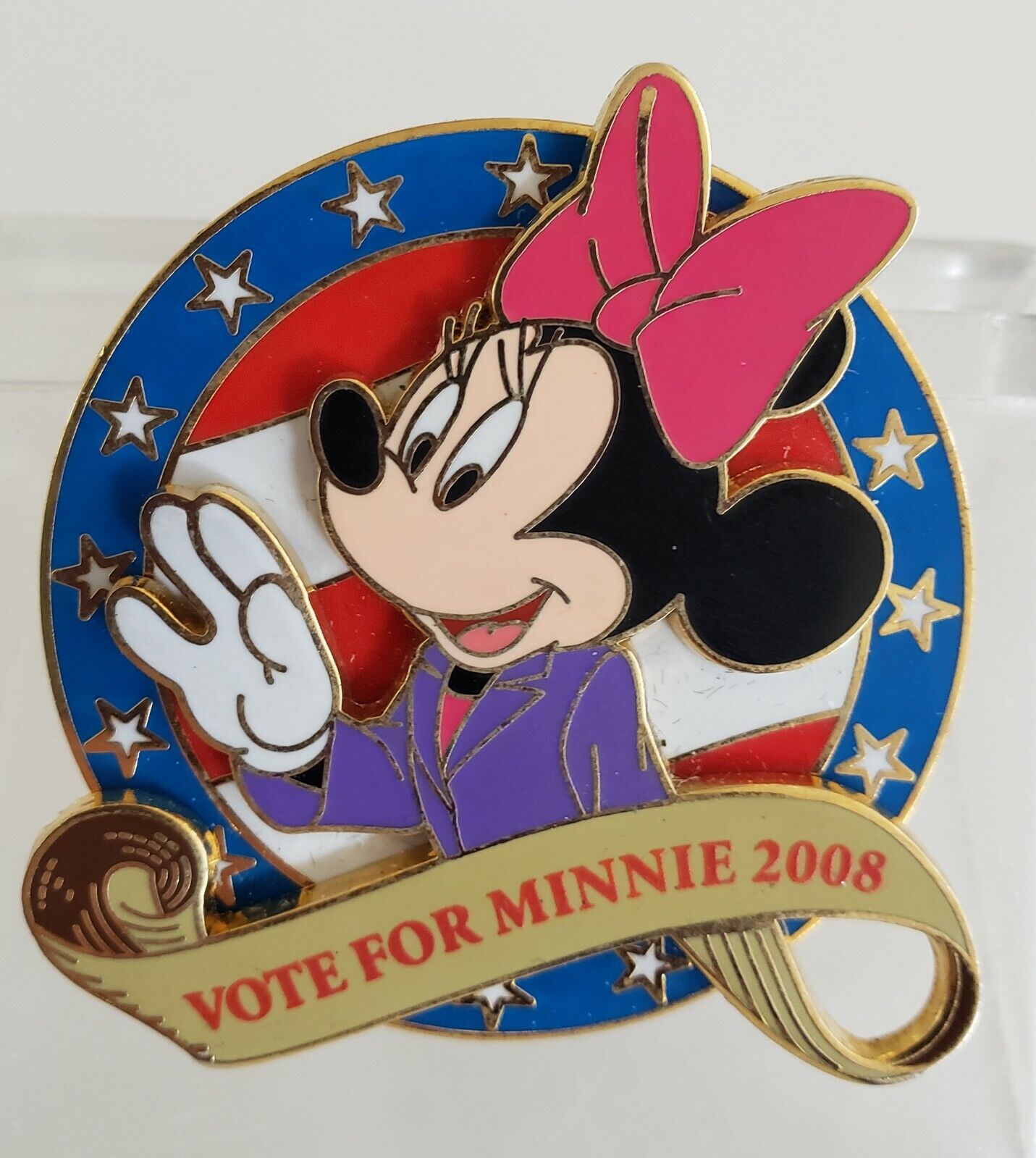 DISNEY VOTE FOR MINNIE MOUSE 2008 LE 2000 PIN-ON-PIN 