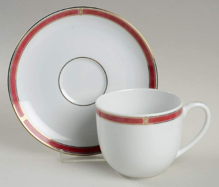 Christofle Oceana Red Cup & Saucer 10796856