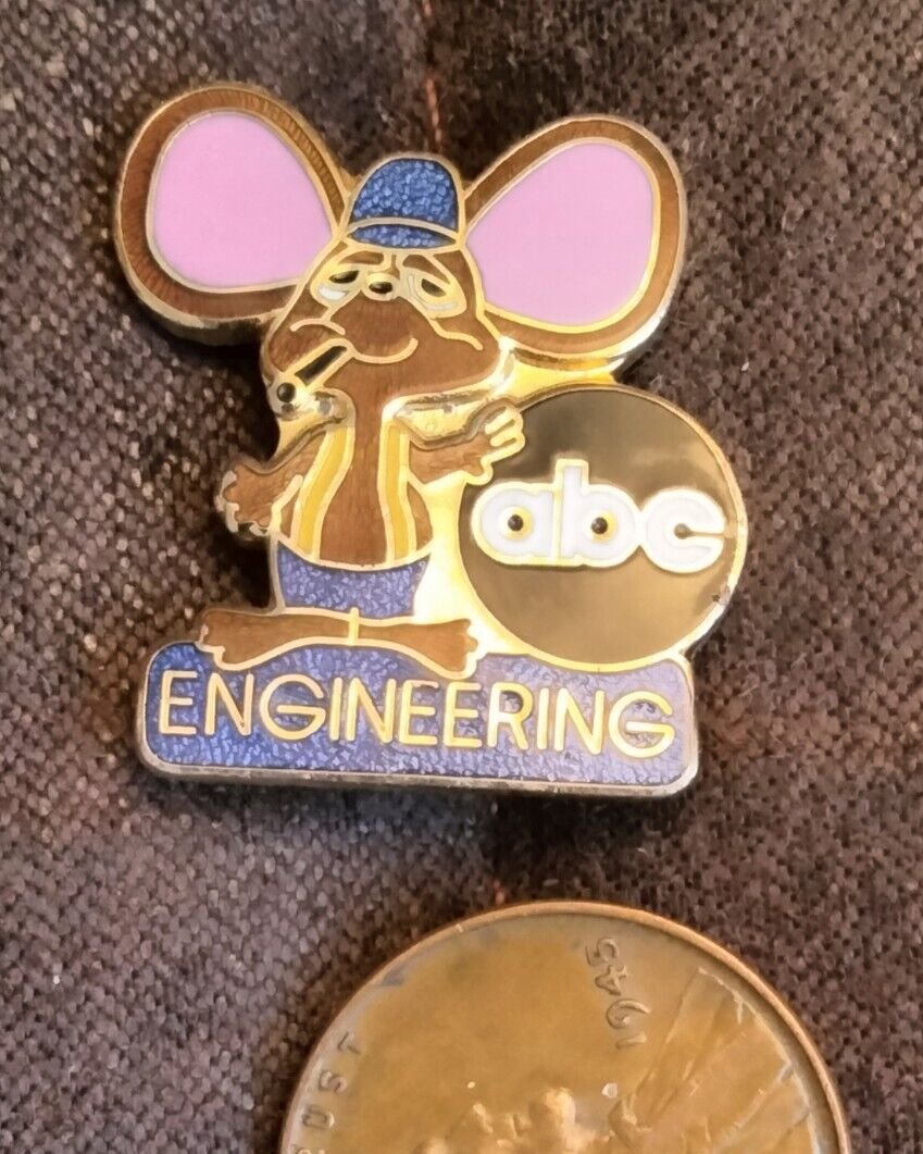 ABC Engineering Network Mouse Smoking Cigar Pin