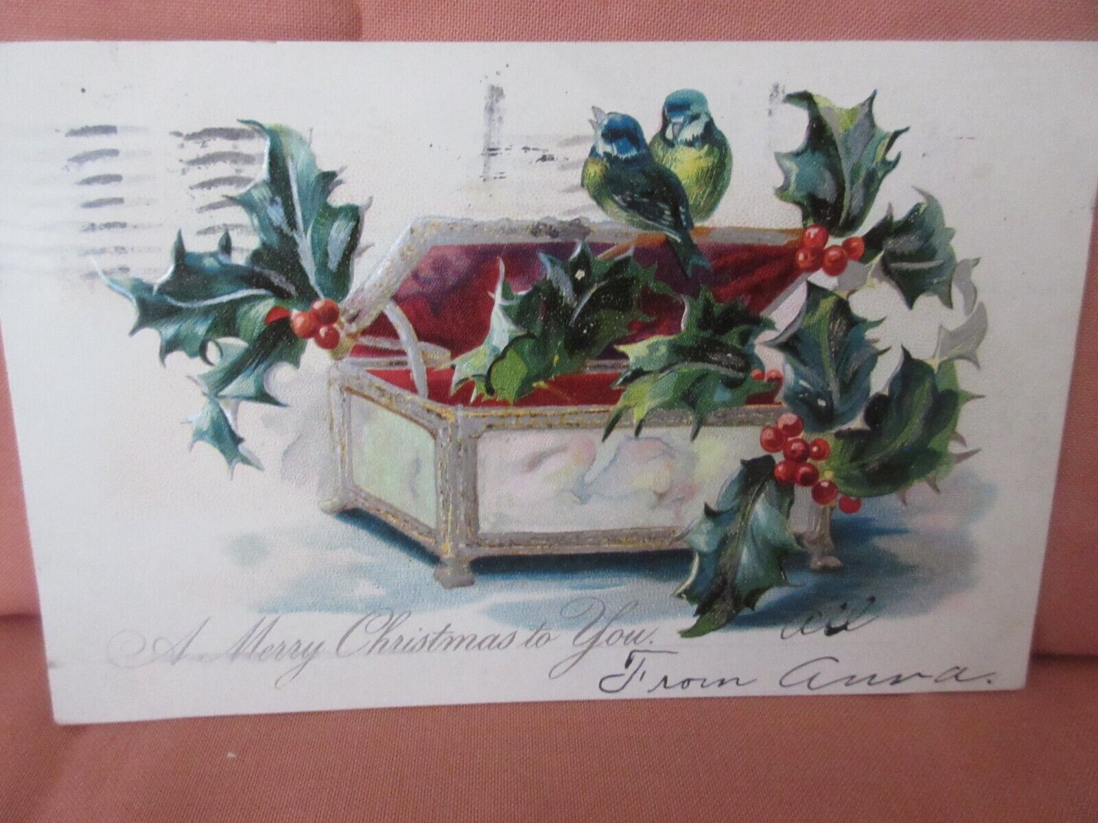 Vintage Christmas Tuck\'s Postcard, A Merry Christmas to you, 1907