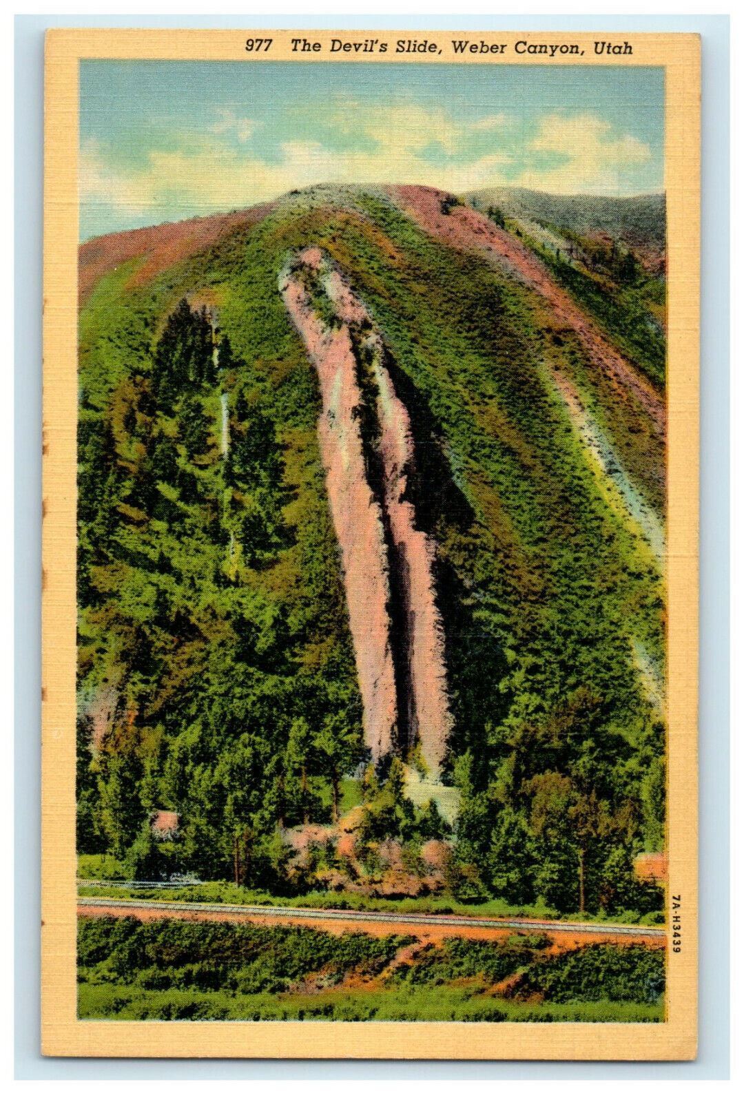 c1920s Devil\'s Slide in Mountain View Weber Canyon, Utah UT Posted Postcard
