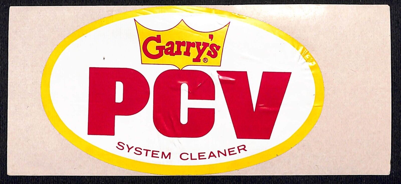 Garry\'s PCV System Cleaner Car Racing / Auto Sticker c1970