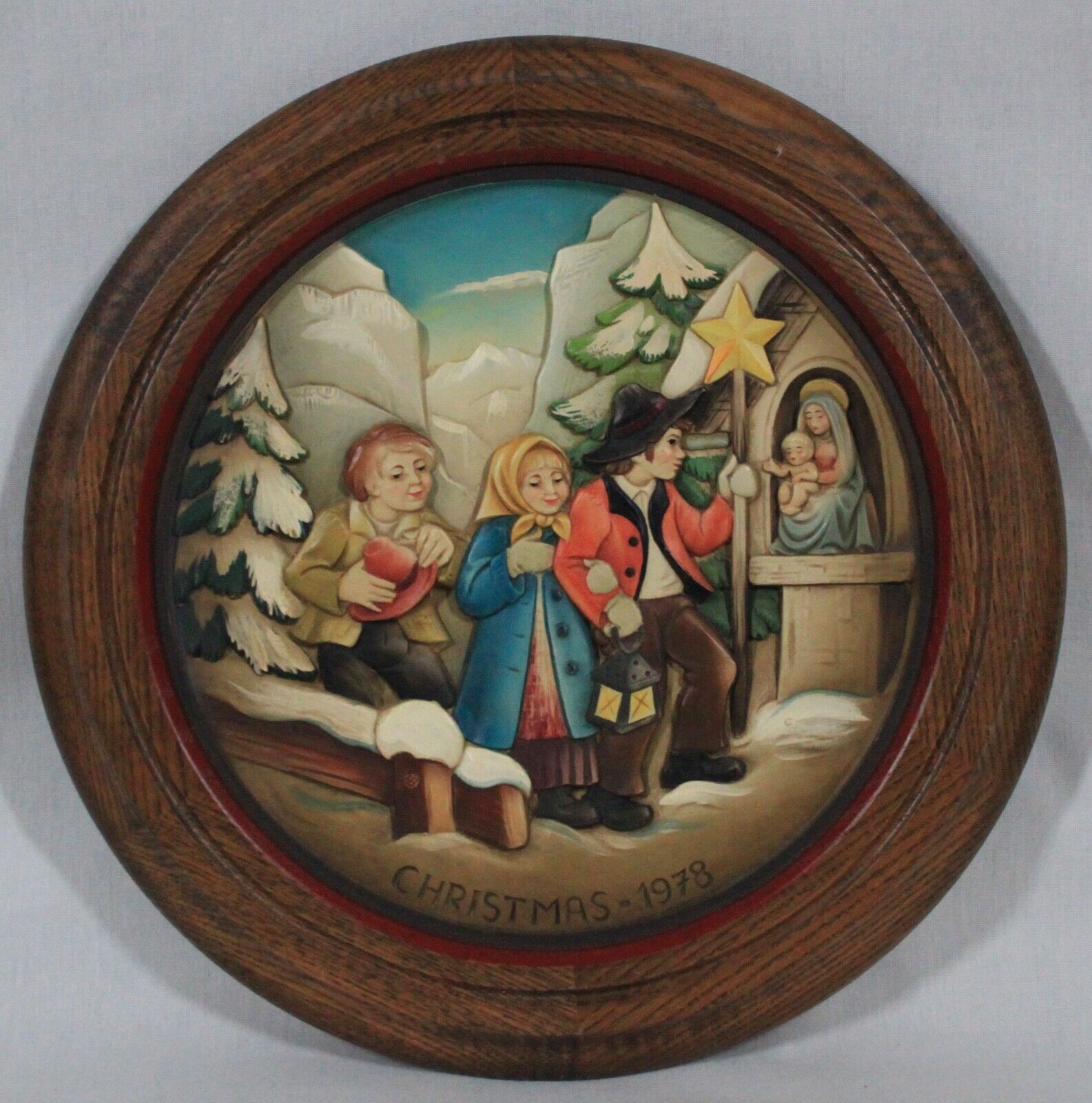 ANRI  1978 “CHRISTMAS IN AUSTRIA” 11” HAND CRAFTED WOOD PLATE LE #672