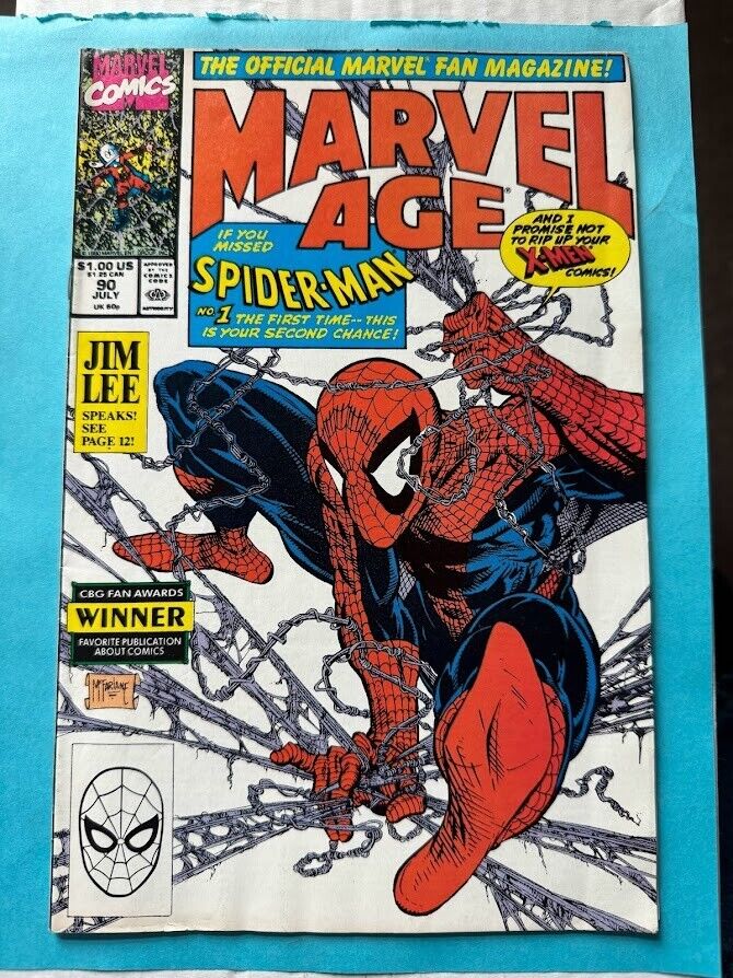 Marvel Age #90 1990 Todd McFarlane Cover Jim Lee