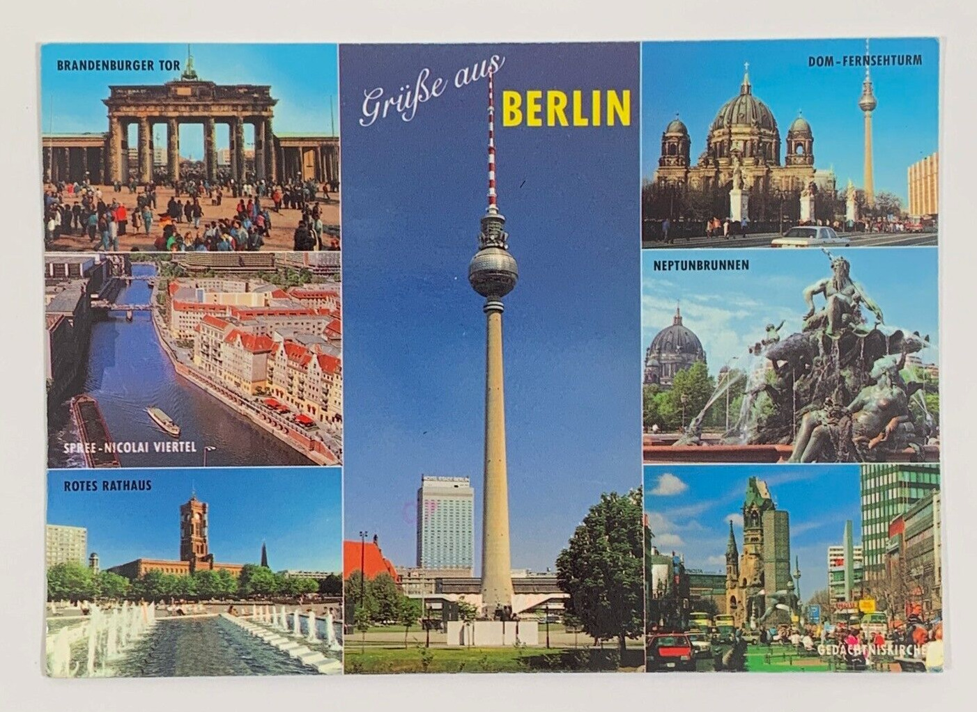 Greetings from Berlin Germany Multiview Postcard Posted 1995
