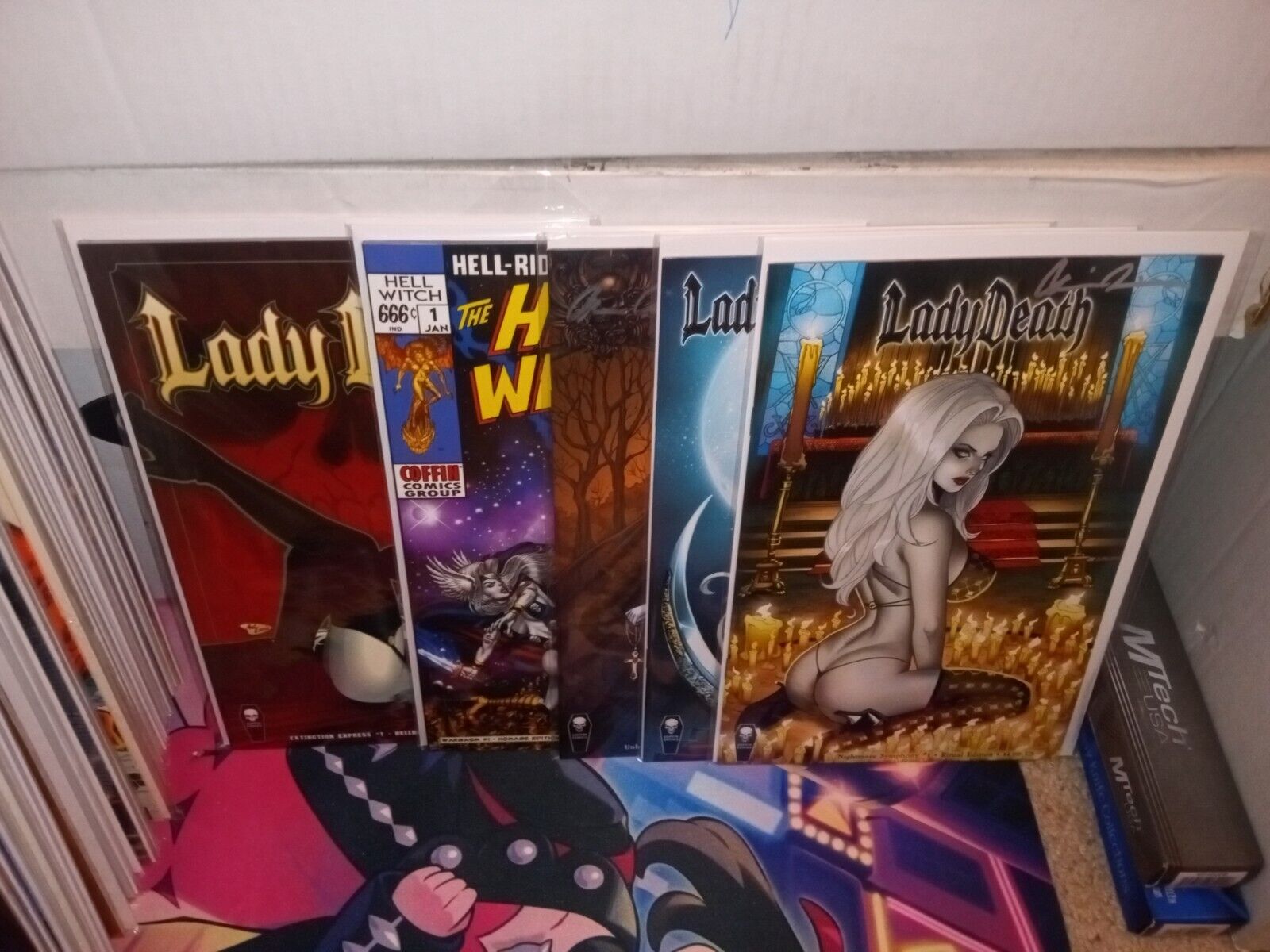Coffin Comics Lady Death 5 Book Signed Lot All Nm With Coa