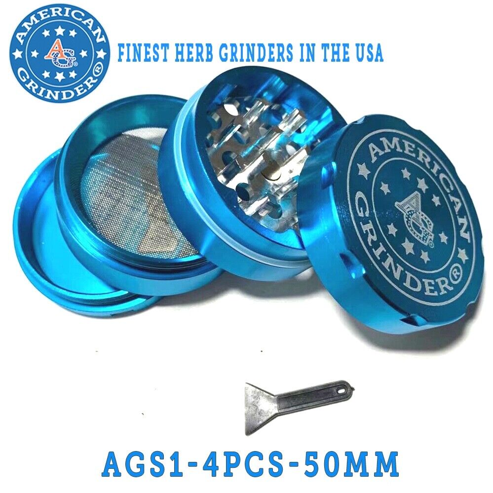 AMERICAN GRINDER®️ 50mm 4 PCS sharp teeth CNC machined herb tobacco grinder