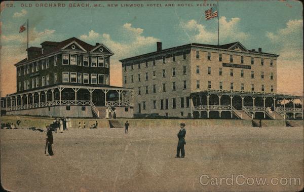 1913 Old Orchard Beach,ME New Linwood Hotel and Hotel Velper York County Maine