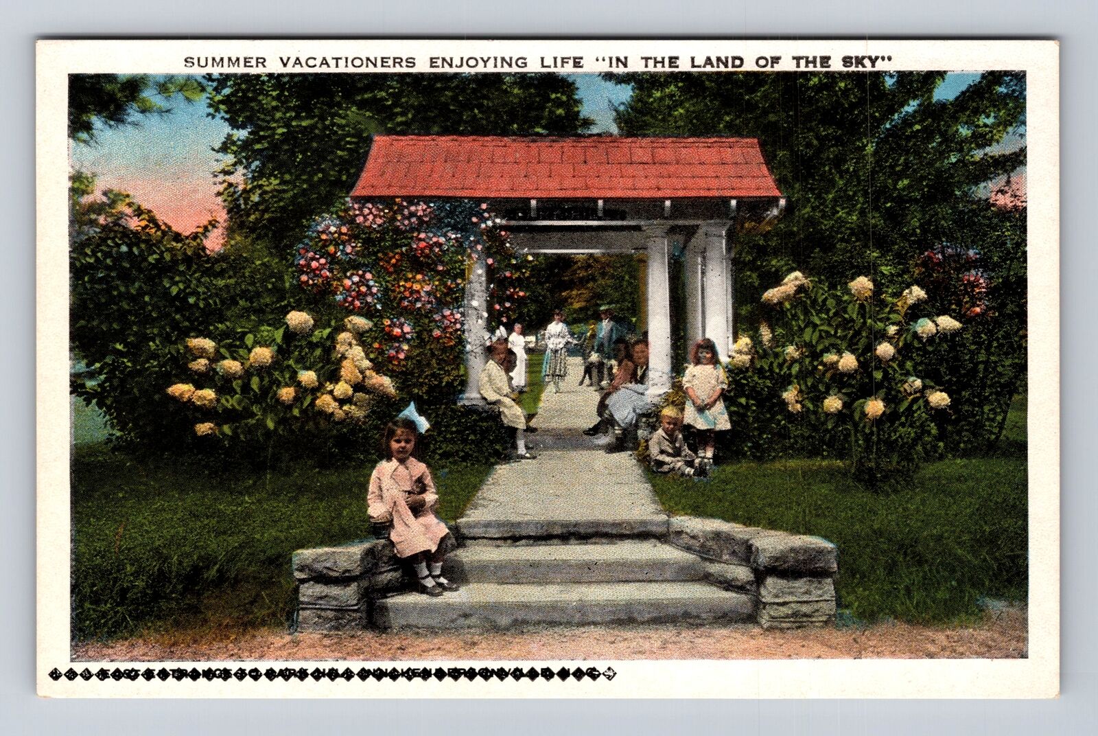 NC-North Carolina, Summer Vacationers Enjoying Life, Antique, Vintage Postcard
