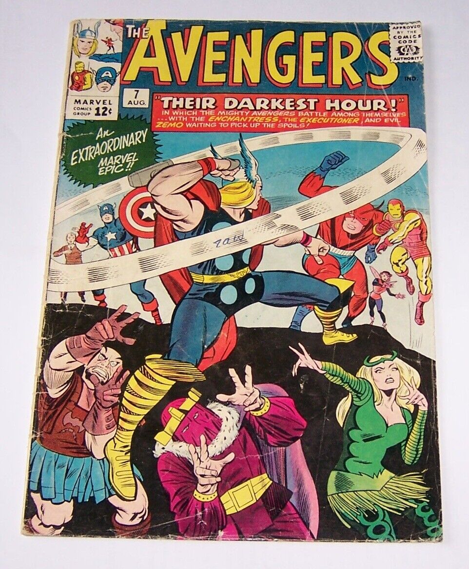 Avengers 7 GD Enchantress Thor Iron Man Zemo Marvel Silver Age 1964 Stan Lee