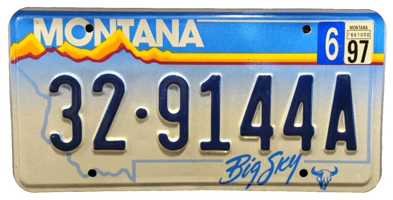 BLOWOUT SALE - Vintage 1997 Montana License plate #32 9144A
