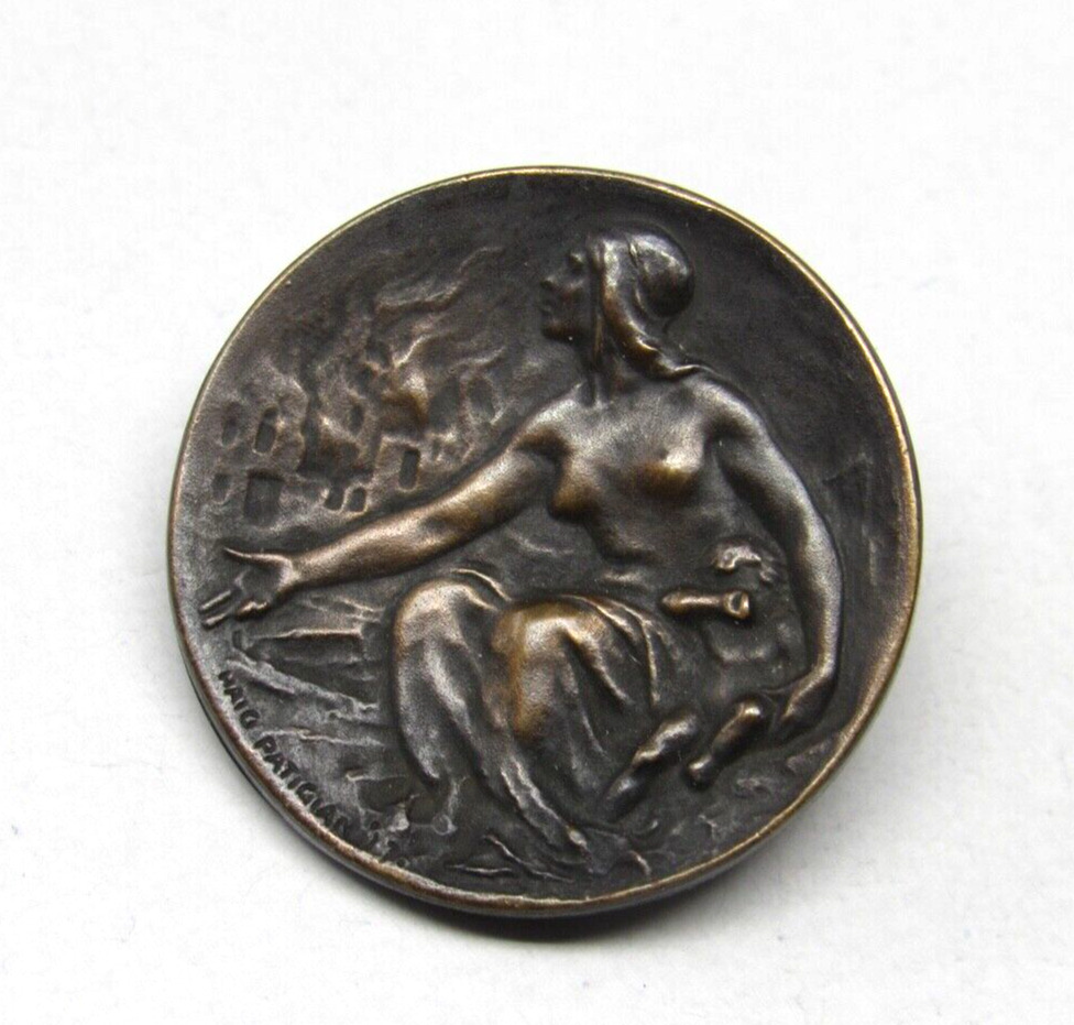 Haig Patigian Bronze Armenian Genocide Relief Pin 1917 Shreve & Co. Pinback RARE