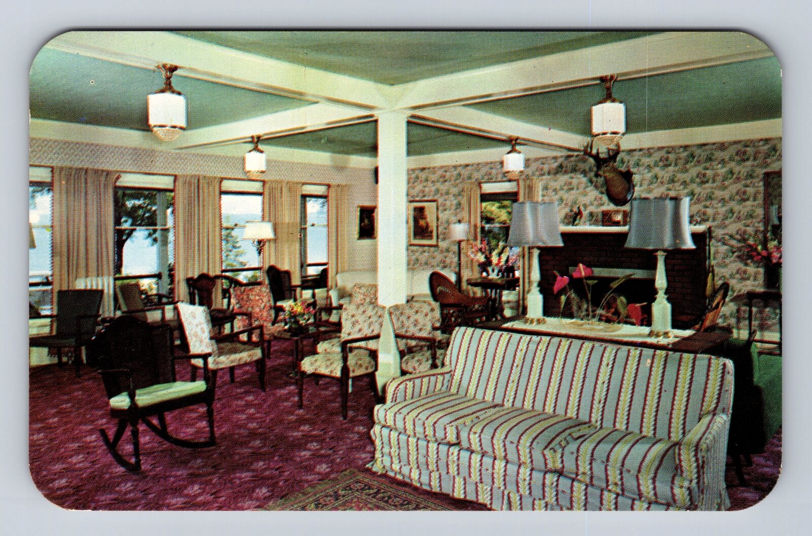 Beulah MI-Michigan, Northway Hotel Lounge, Advertising, Vintage Postcard