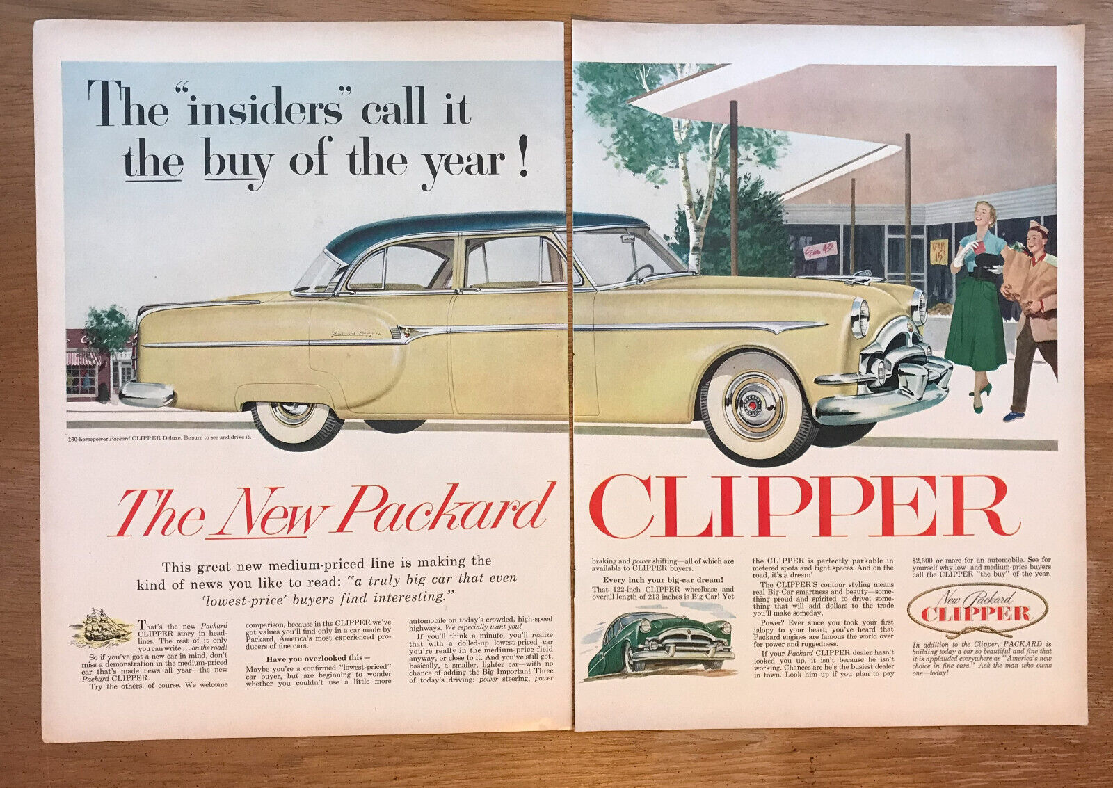 1953 Packard Clipper, Jantzen Swim Suits, Arrow Shirts Vintage Print Ads