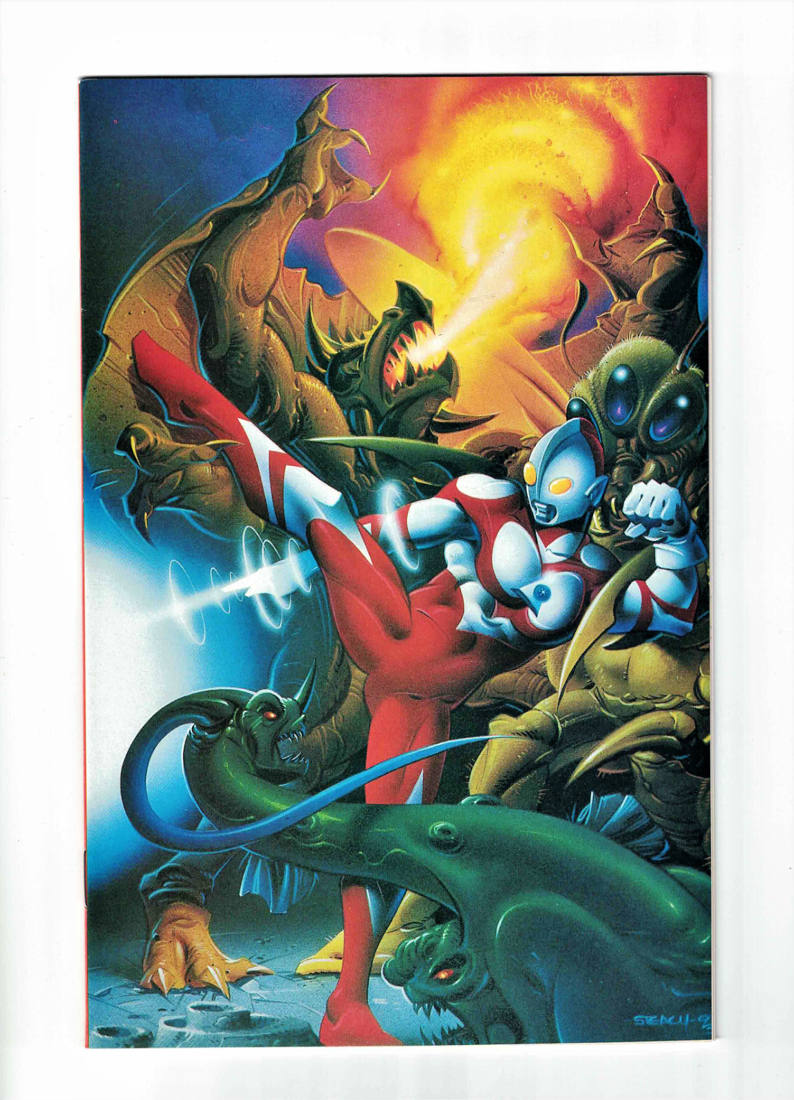 Ultraman #3 (1993) • Polybag • Trading Card Insert • Ken Steacy painted cover •