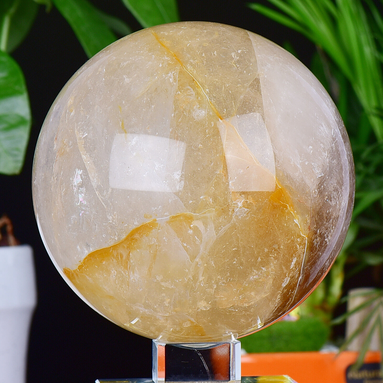 7.01LB Natural yellow gum flower ball quartz crystal energy sphere reiki healing