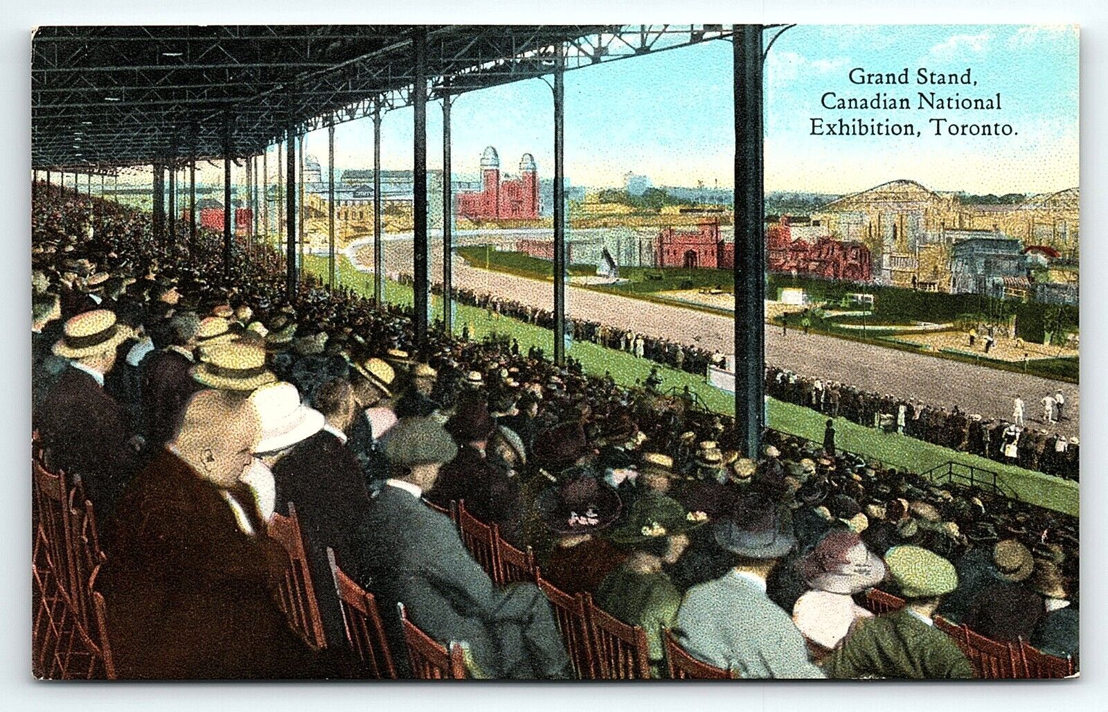 1920s TORONTO CANADIAN NATIONAL EXHIBITION GRAND STAND CROWD POSTCARD P1815
