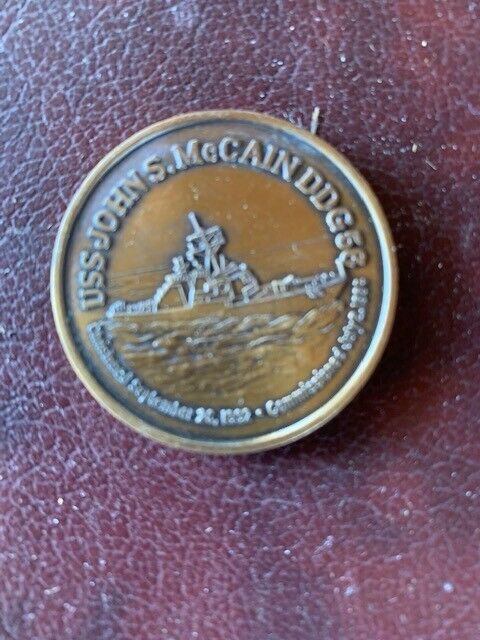 US Navy USS John S. McCain DDG 56 2 Sided Coin Commisioning SEE PICS