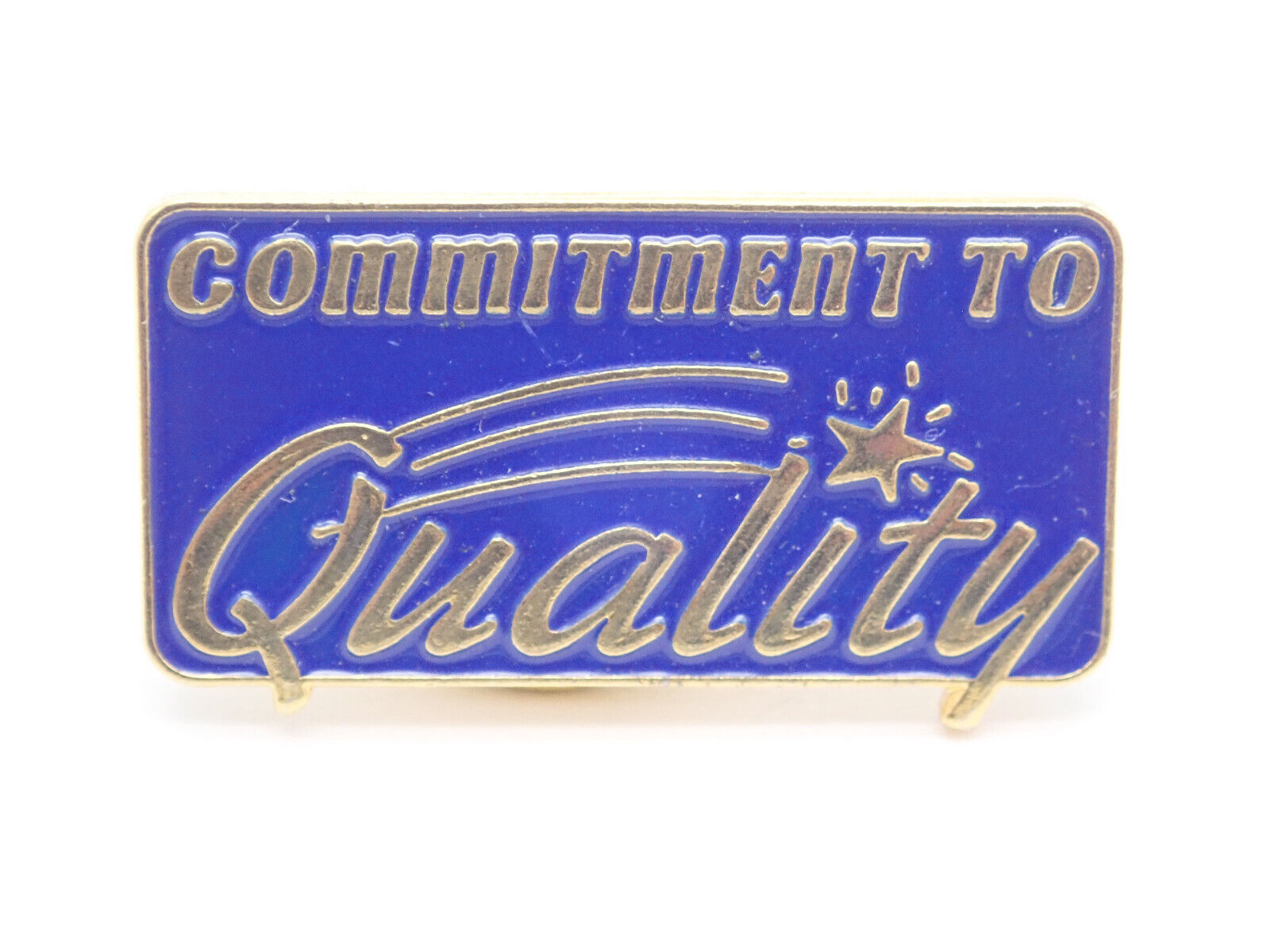 Commitment To Quality Gold Tone Vintage Lapel Pin